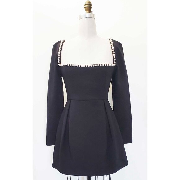 Odd Muse Womens The Ultimate Muse Pearl Mini Dress Black Long Sleeves 10 NWT - Picture 14 of 15